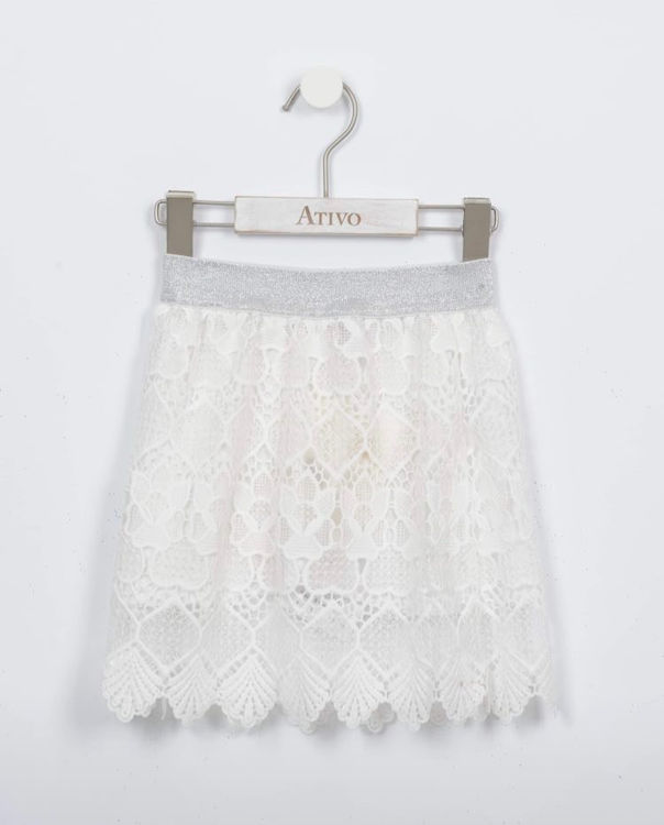 Picture of C2125 GIRLS LACE SKIRT WITH SILVER/GOLD WAISTBAND TOUCH